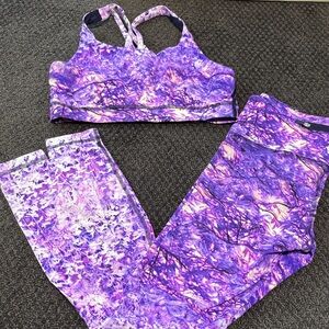 Lululemon Athletica Purple Patterned Sports Set